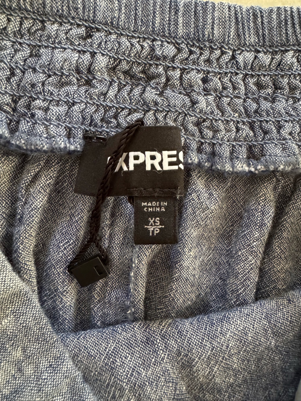 Express Chambray Faux Wrap Ruffle Maxi Skirt - Picture 6 of 7